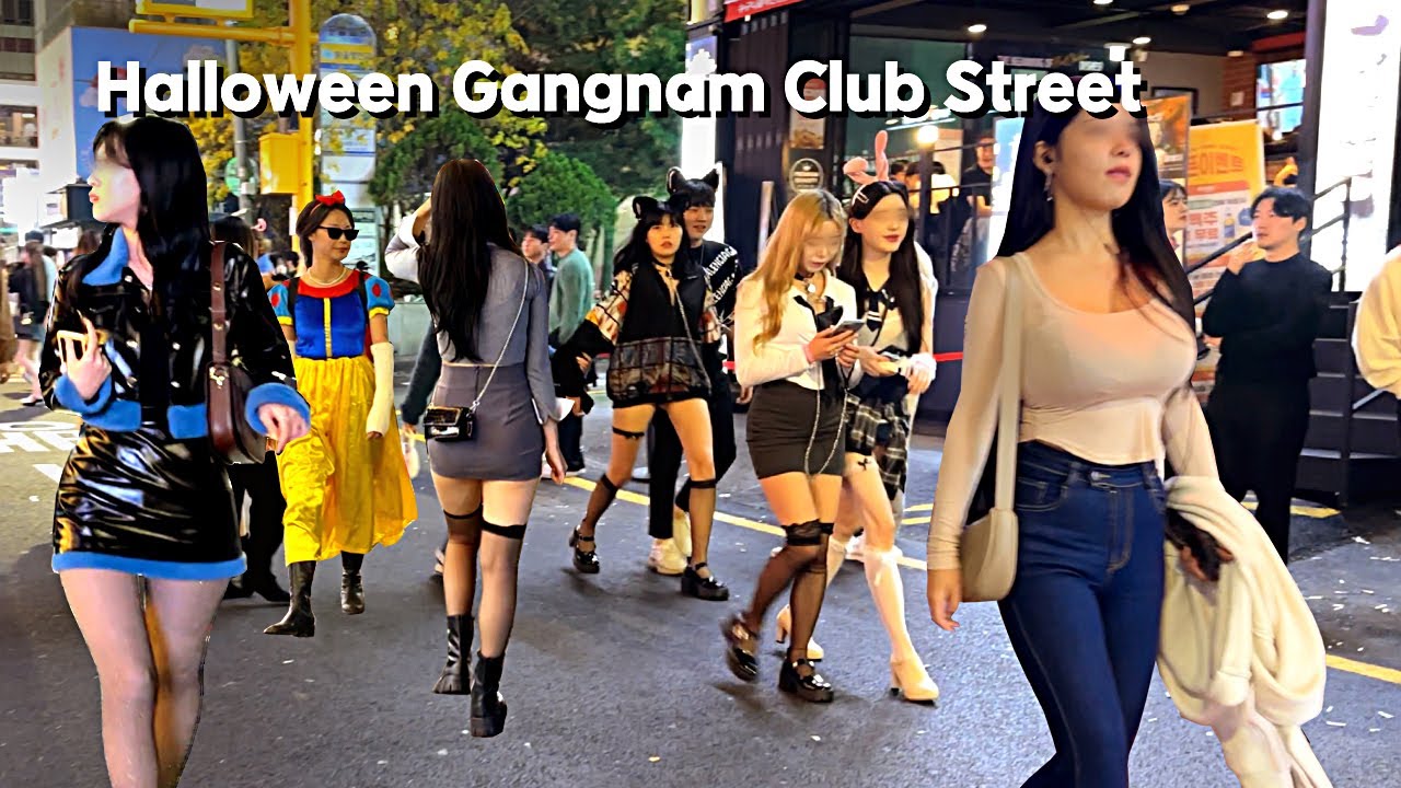 [4K]😈😍 할로윈 강남클럽 불금 강남역 미인들이 많네요/Gangnam Halloween/Seoul, Korea/City Stroll