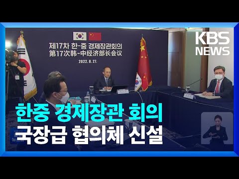 한중 경제장관 회의…‘공급망 협력 <strong>강화</strong>’ 양해각서 체결 / <strong>KBS</strong>  2022.08.28.