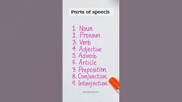 parts of speech | 9 parts of speech Name in English