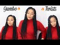 JUMBO TWISTS | HOW TO DIY SENEGALESE TWISTS | Rubberband Method