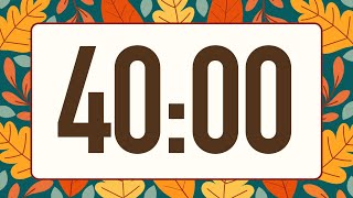 40 Minute Fun Fall Leaves Timer (Warm Harp Alarm at End, No Music)