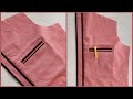 designer shirt front placket stitching tutorial || sew a designer shirt placket with Welt pocket ||