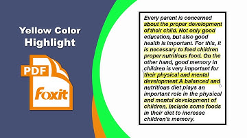 How to Highlight Text in Yellow in a PDF File in Foxit PDF Editor