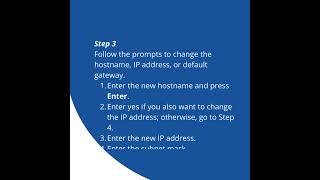 Change IP Address or Hostname via CLI