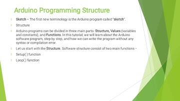Unit 3/ Arduino programming structure