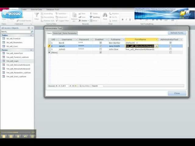 Microsoft Access Database Tutorial - User form Login Security Demo