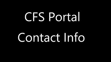 CFS Portal - Update Contact Information