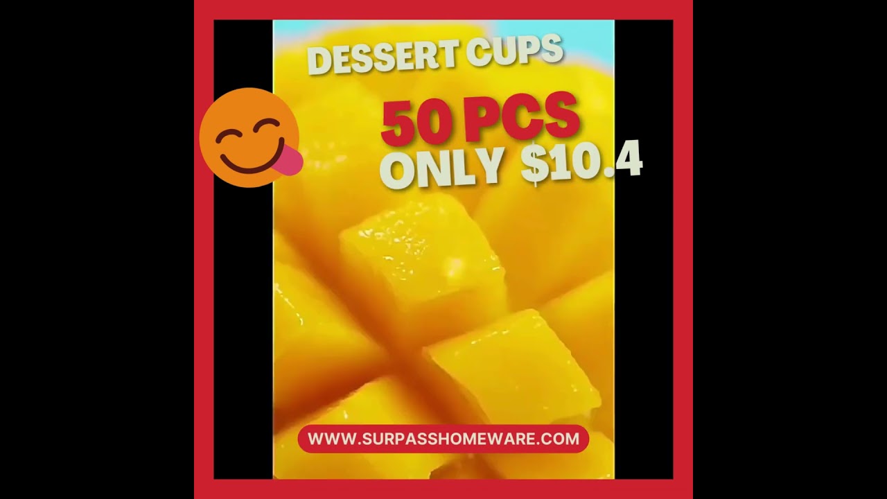 Mini Plastic Square Dessert Cups 50 Pcs, 4.75oz Transparent Square Shot 