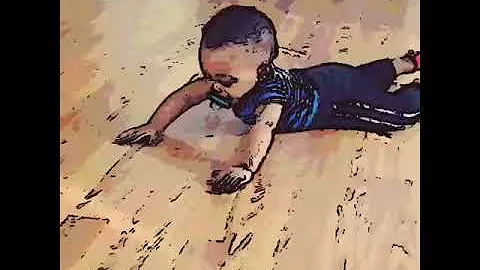 My boy is attempting to crawl but he is going in his own direction....lol.... So I put on my bro ...