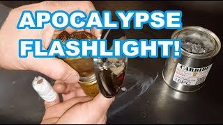 MINERS LAMP APOCALYPSE FLASHLIGHT! Calcium carbide Just Rite light DEMO