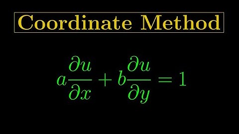 First-Order PDEs 3 - The Coordinate Method