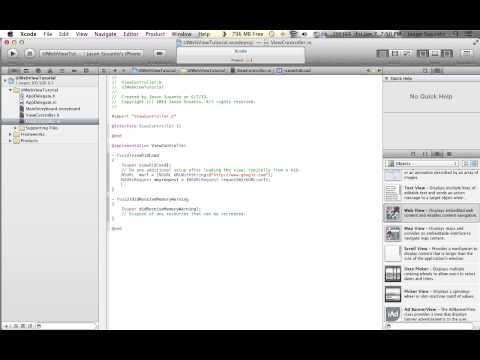 XCode 4.6 UIWebView Tutorial