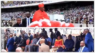 Arrivée ya FATSHI na stade pona messe ya cardinal FRIDONLIN AMBONGO, Niveau FATSHI abini na messe!