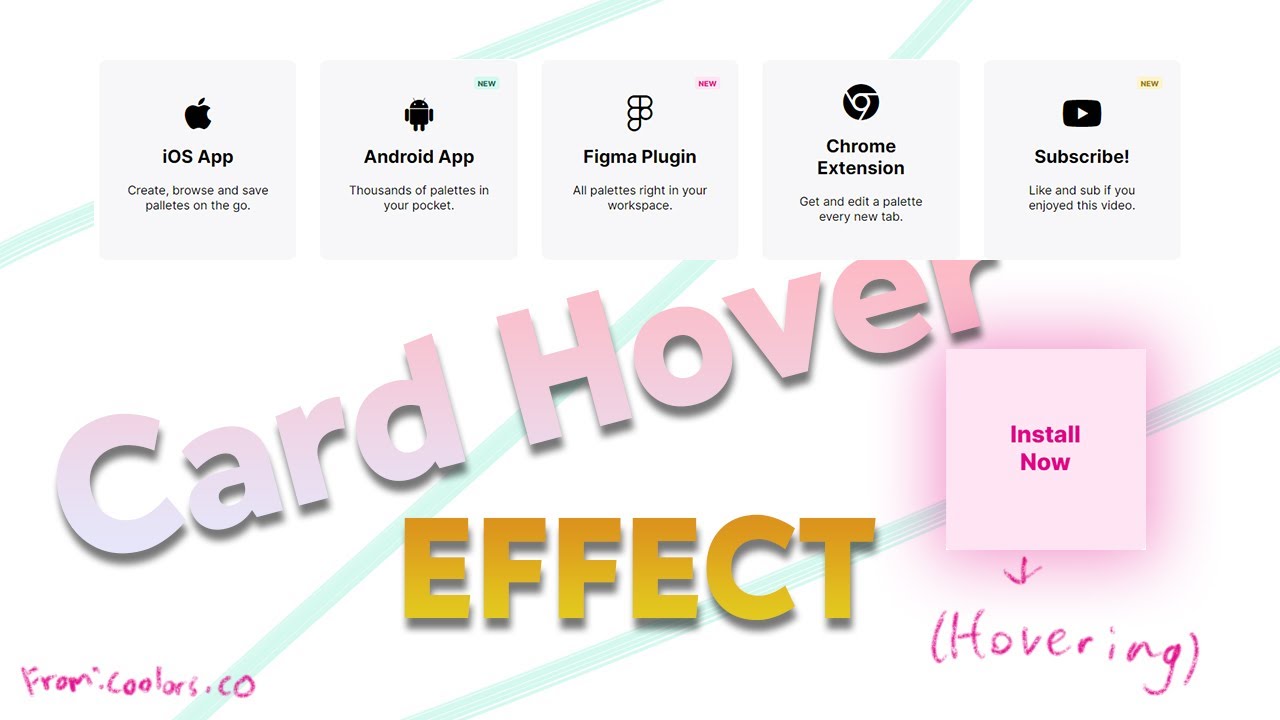 How to make cards with hover effect from coolors.co (CSS only)