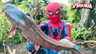 SPIDERMAN Mancing Ikan LELE Besar, Berburu Mainan Ultraman Zero, Ultraman Ginga