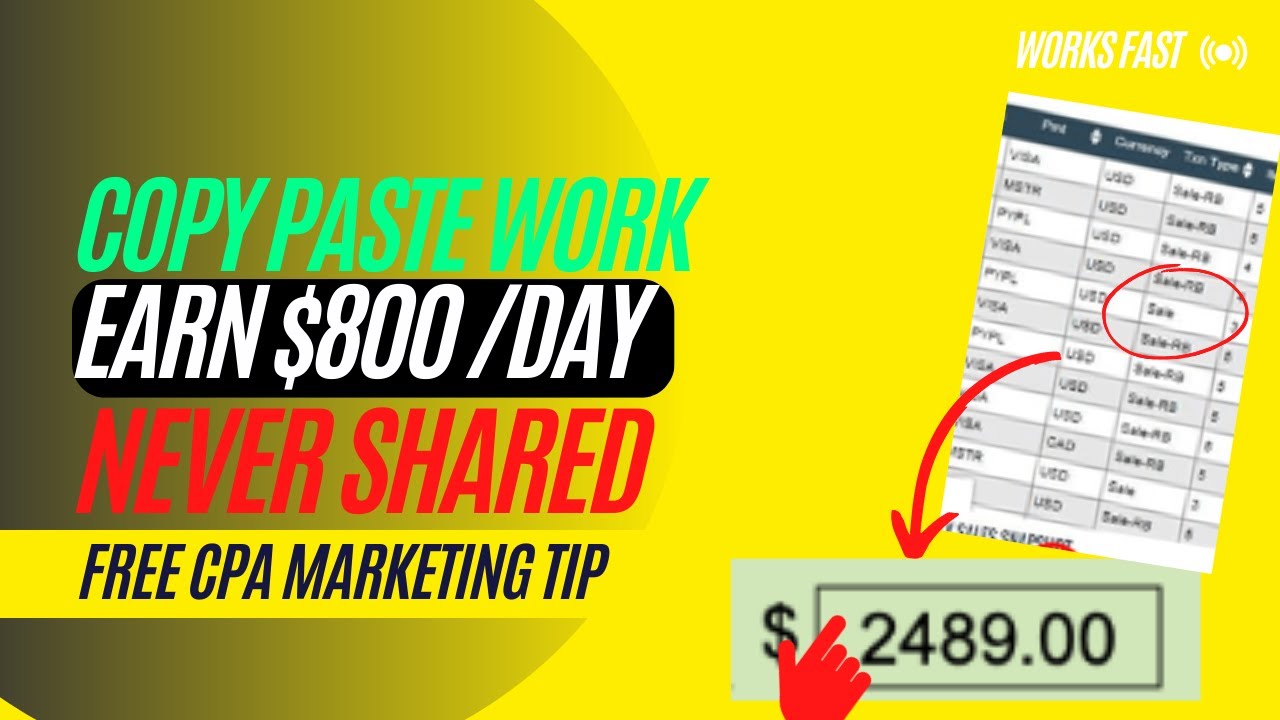 Get Paid $800 Daily With Copy Paste, CPA Marketing for Beginners, Make ...
