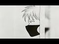 Easy to draw | how to draw anime boy half face wearing a mask easy step-by-step