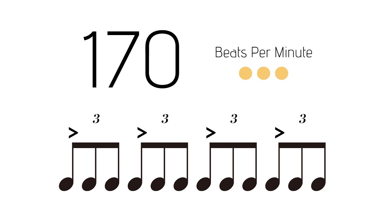 BPM = 170 メトロノーム metronome 3連 アクセント11 YouTube