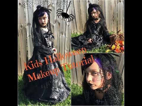Kids Halloween Makeup Tutorial*Spiders*Gothic Look