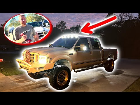 DRILLING 15 Holes Into My Roof! 1999 F-250 7.3 Cab Light Install!