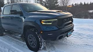 Off Topic: RAM TRX Tug of War [vs. GMC Sierra Denali 2500 6.6]  and Donut on Snow--  End of Year Fun