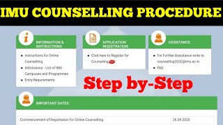 IMU CET Aug 2020 Counselling Procedure full step by step update details in Hindi