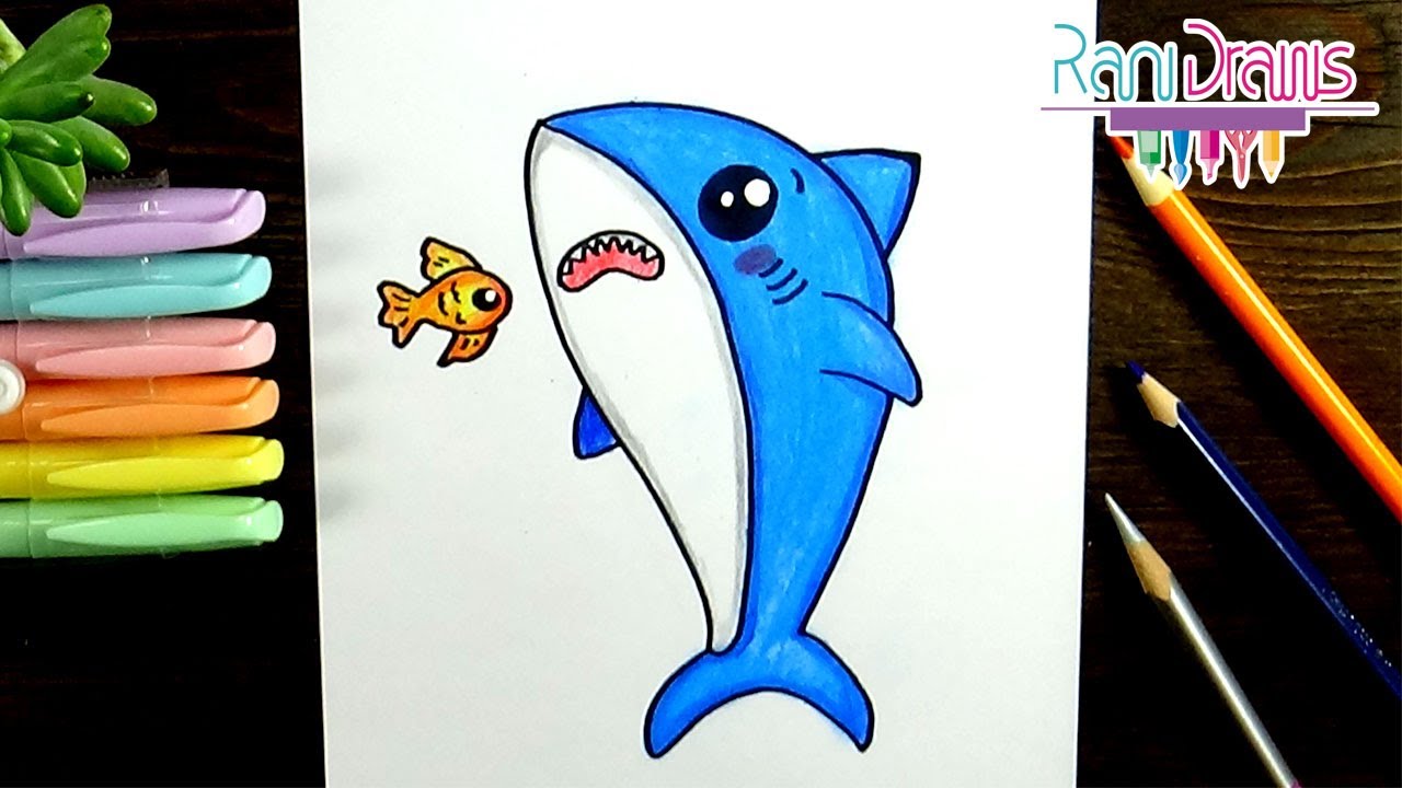 How to draw kawaii SHARK easy - Step by step - thptnganamst.edu.vn