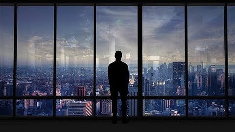 Business Man Silhouette In Front Of Panoramic Window | Motion Graphics - Videohive template