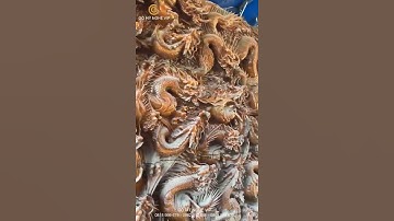 Nghệ Thuật Điêu Khắc Tượng Gỗ: Tranh Gỗ Đục Rồng Phong Thủy Siêu Khủng #shorts