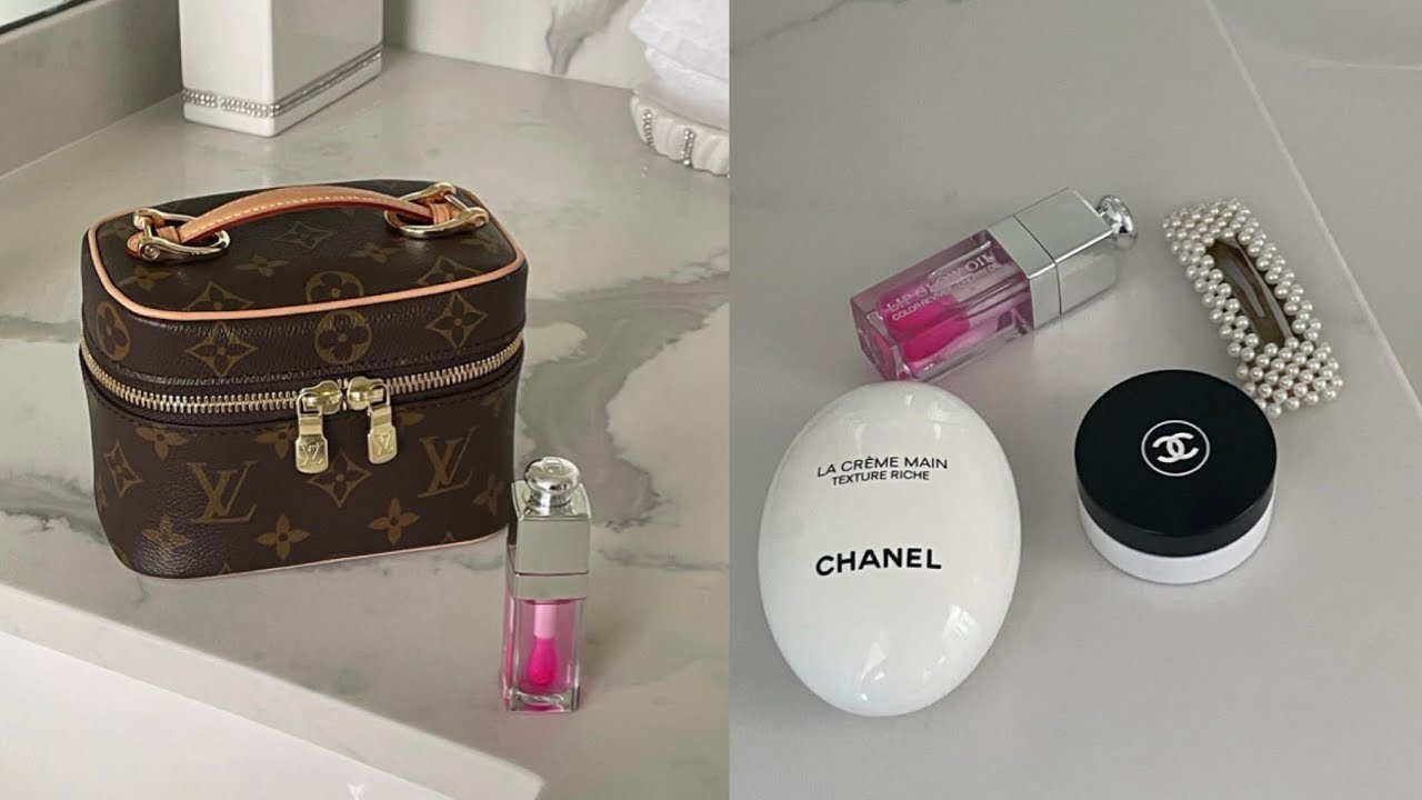 What's In My Bag 2023  Louis Vuitton Nice Nano // makeup bag