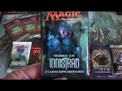 Opening of a Dark Edition booster over Innistrad, Magic The Gathering Cards, mtg!