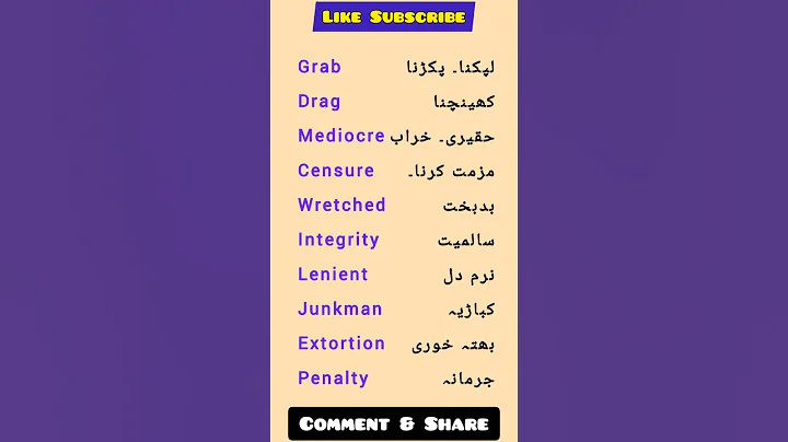 Words Meaning English to Urdu -4 | 10 useful words you MUST know