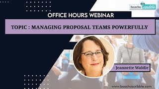 Managing Proposal Teams Powerfully