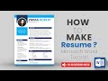How to Create a CV/RESUME Template in Microsoft Word Docx ⬇ DOWNLOAD FREE (2022)