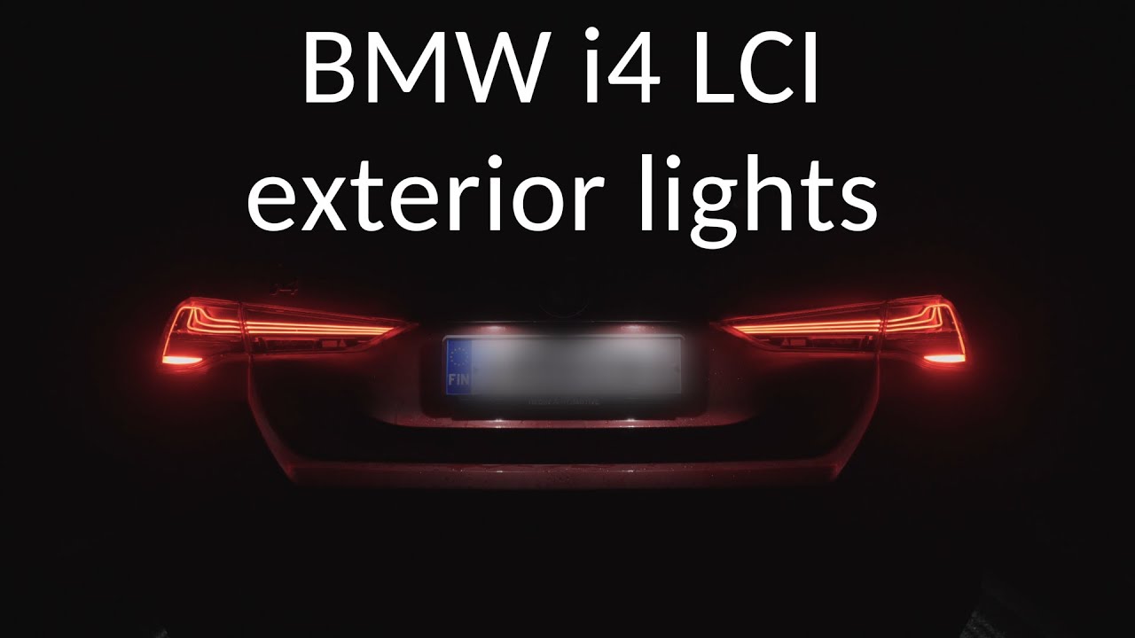 BMW i4 LCI MY2025 exterior lights with laser tail lights in the dark ...