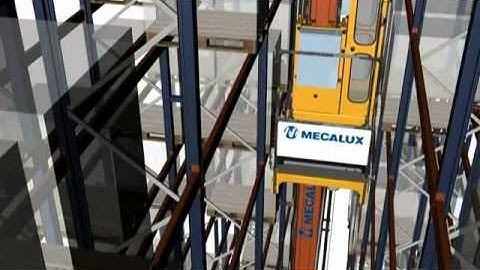 Stacker cranes, single cycle on double deep racks – Animation | Mecalux UK