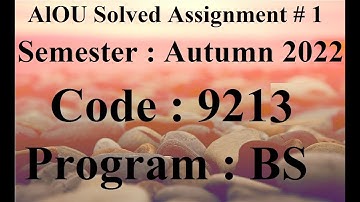 AIOU Code 9213 Solved Assignment No 1 Autumn 2022 | Baloch Academy