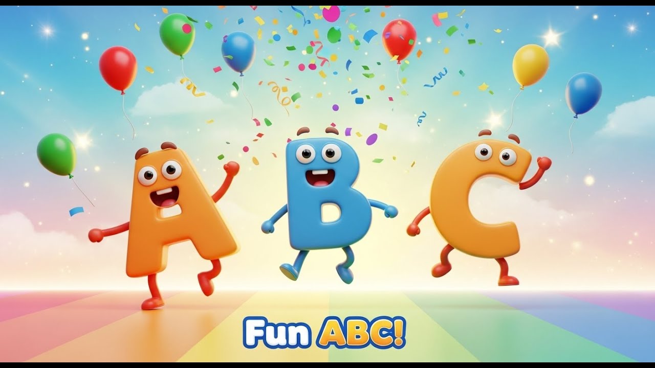 "🎉 Fun ABC Song for Kids 🌈 Learn Alphabet A to Z with Dancing Letters 🎵 ...