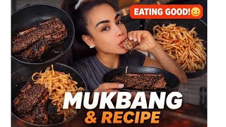 Korean-Inspired Mukbang | Short Ribs & Spicy Bean Sprouts #koreanfood #shortribs #recipe #mukbang