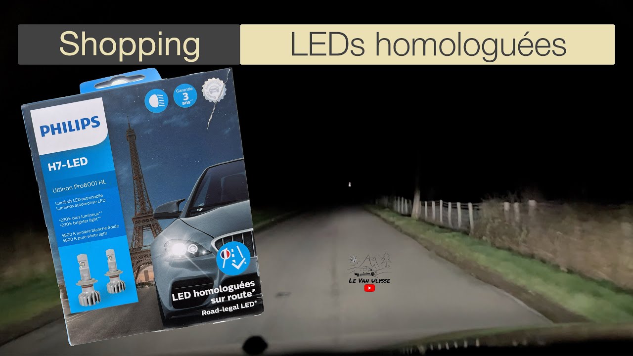 Ampoules H4 Bi LED Philips Ultinon Pro6001 +230% Homologuées en France