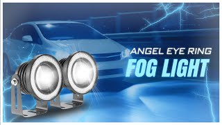 FABTEC High Power White Led Fog Light Projector Cree with Angel Eye Ring for All Cars (3.5 Inch) ...