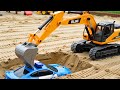 Toy Car STUCK in the Sand! 🚜 Excavator & Crane to the Rescue!  Toy Rescue Team Song