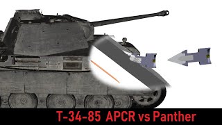 T-34-85 vs Panther | BR-365P APCR | Armor Penetration Simulation