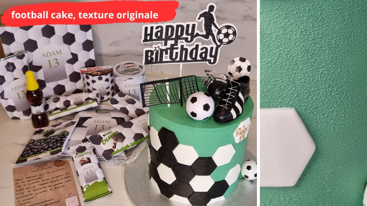 Football cake avec texture super sympa tel un flocage
