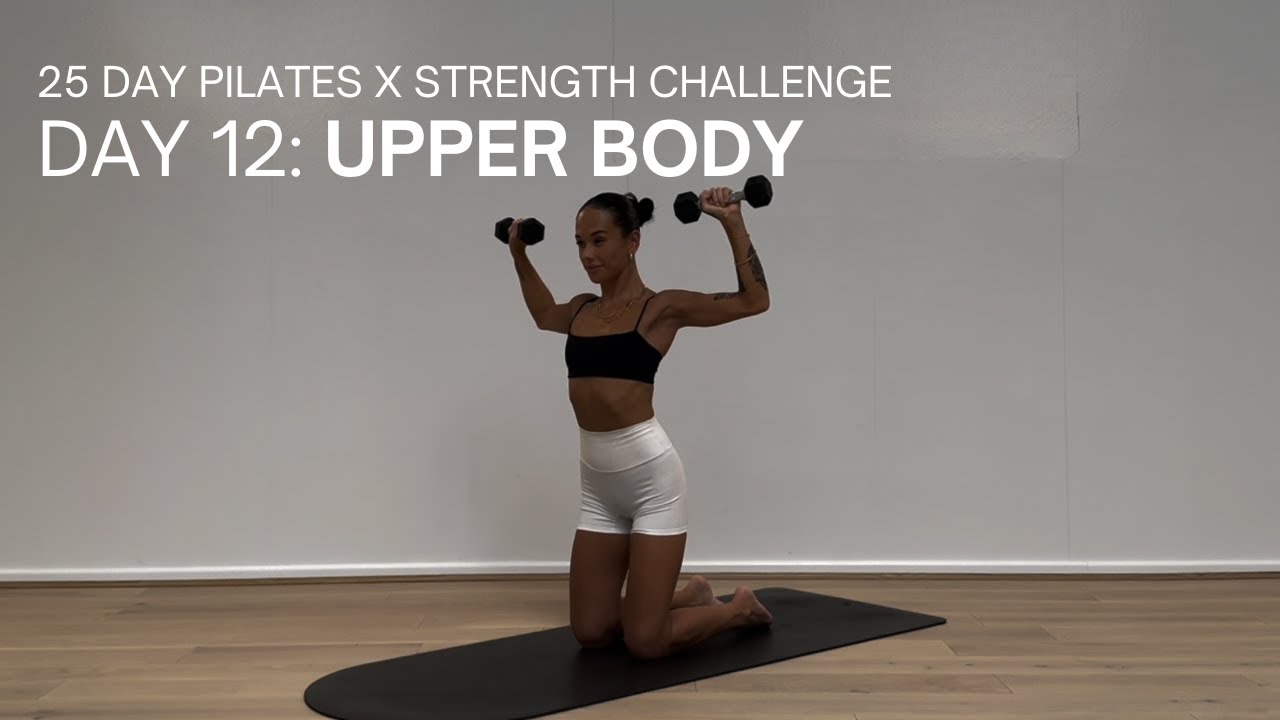 25 DAY PILATES CHALLENGE | DAY 12 | WEIGHTED UPPER BODY WORKOUT | Pilates x Strength | Back and Arms