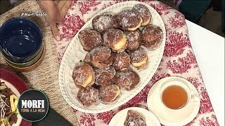 Bolas de fraile rellenas con dulce de leche y crema - Morfi