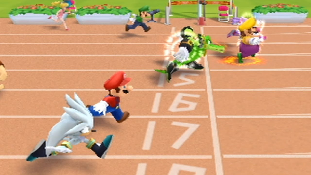 Mario & Sonic at the 2012 London Olympic Games   All Characters 110m Hurdels Gameplay