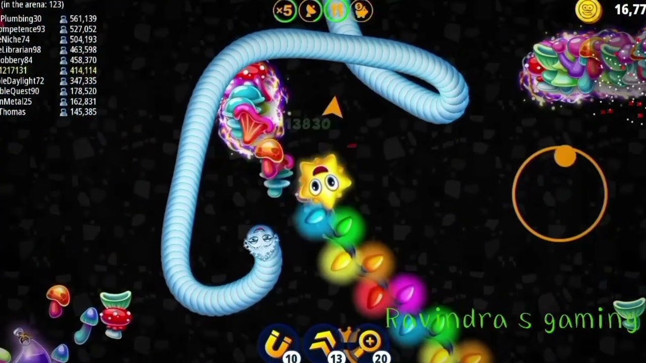 Worms Zone io Biggest Snake New Record 2025| Garland Saamp Wala Game oggy jack 