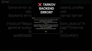 Tarkov Backend Error This FIX Worked Tarkov Backend Error This FIX Worked