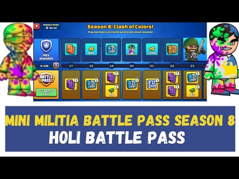 Mini militia battle pass season 8 😱😍 back full information jaldi dekho ...